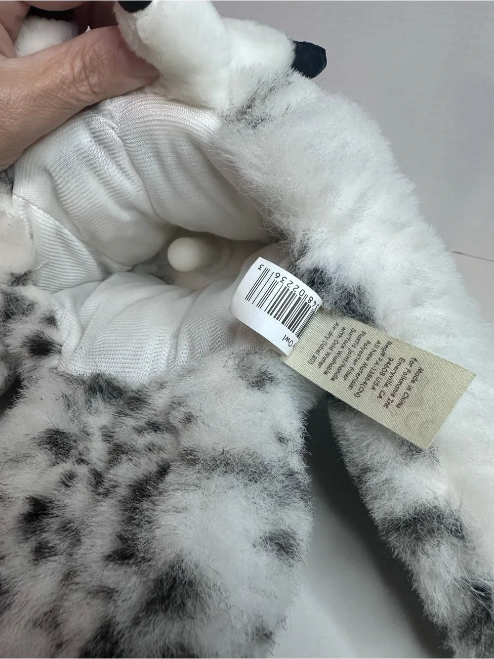 Plush Snowy Owl Soft Toy in White and Gray
